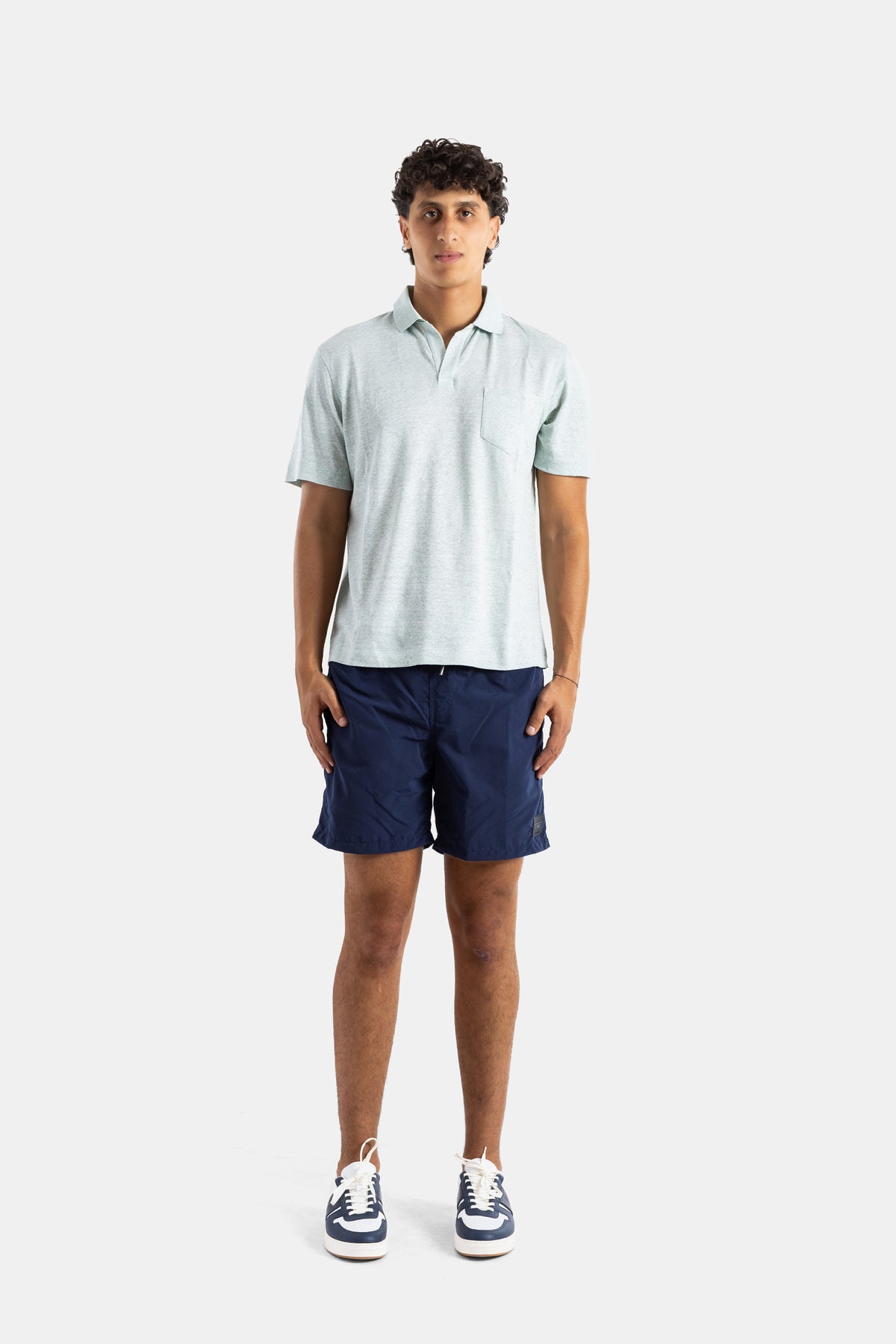 Navy Blue Nylon Swim Shorts