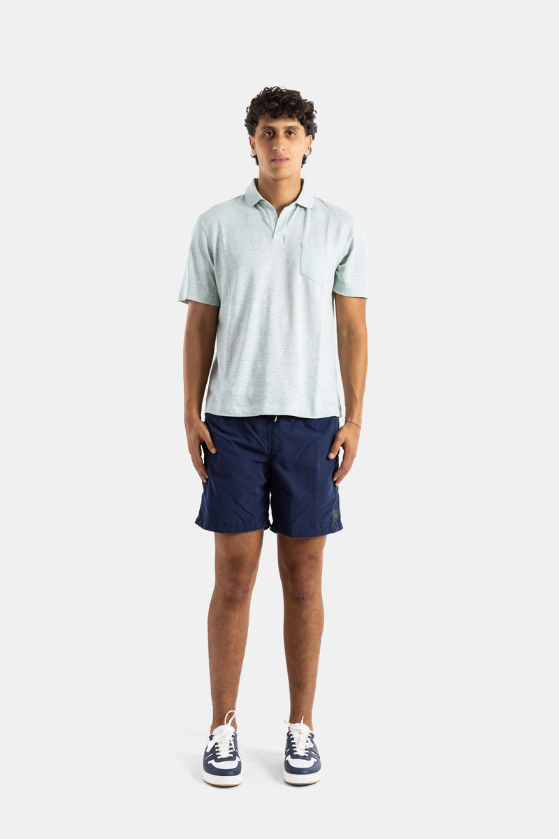 Short de bain en nylon bleu marine