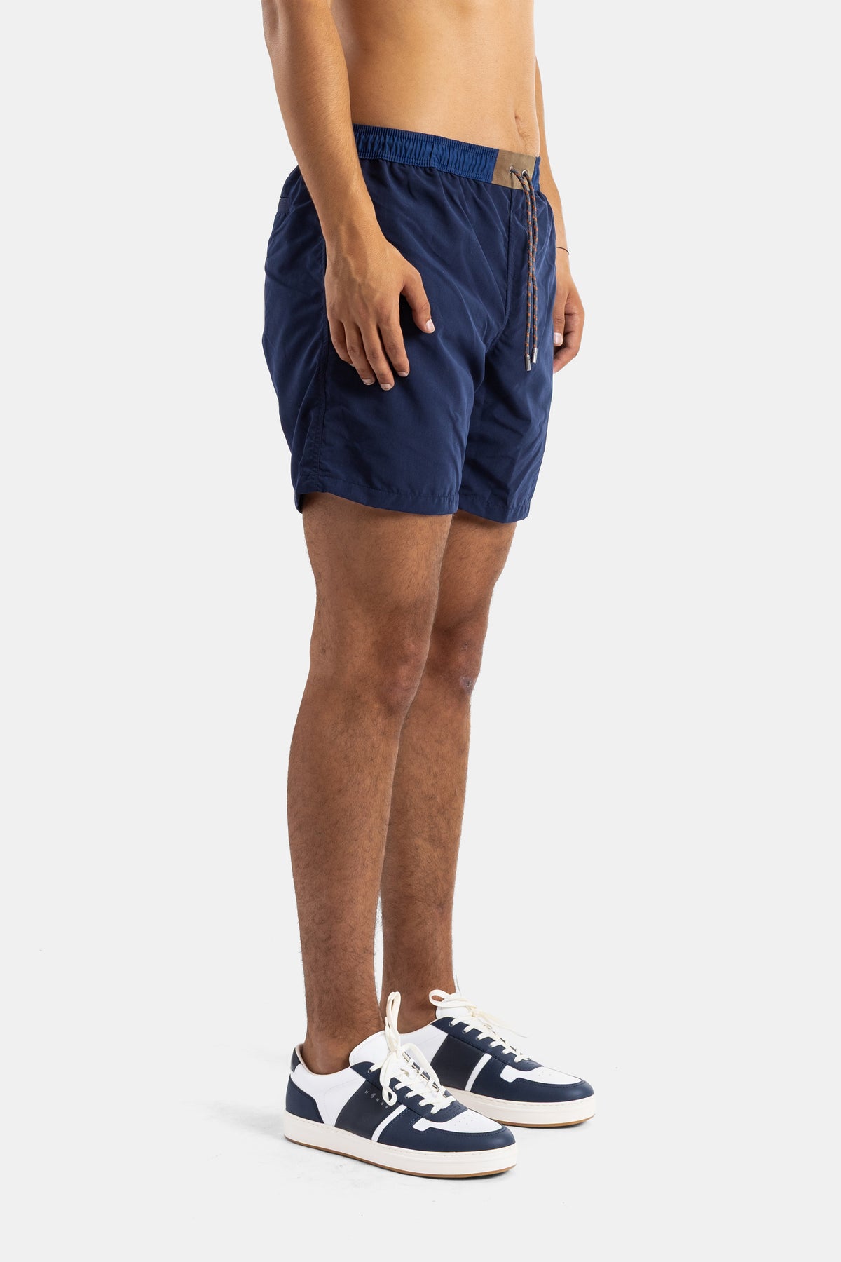 Navy Blue Nylon Swim Shorts