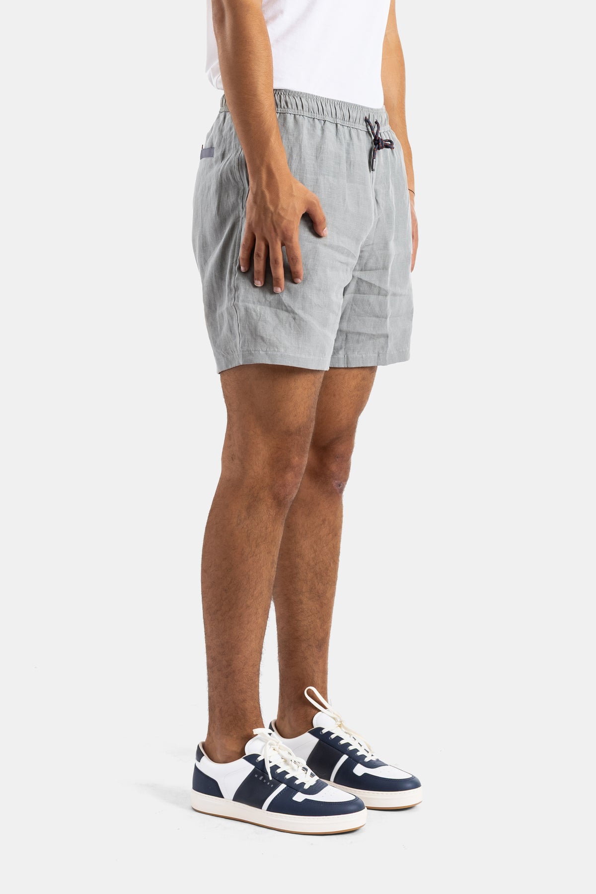 Pearl Grey Linen Cod Shorts