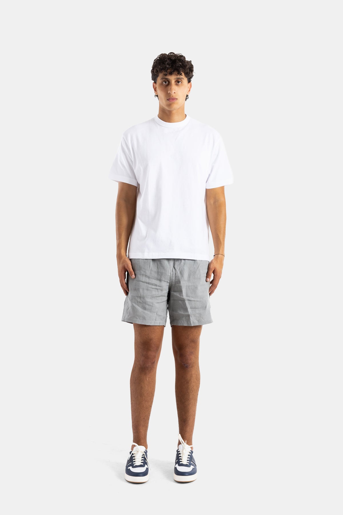 Pearl Grey Linen Cod Shorts