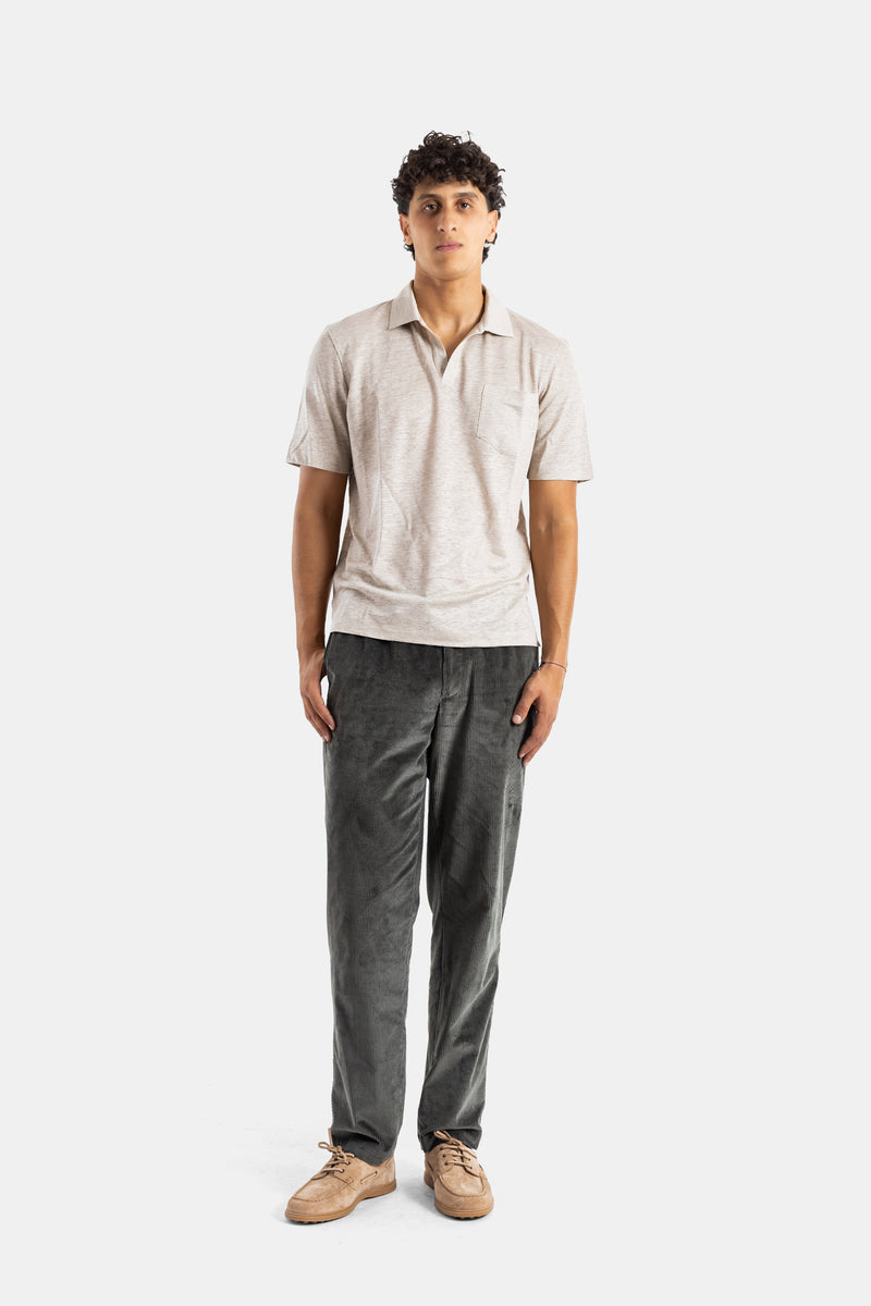 Pantalon en velours côtelé gris anthracite
