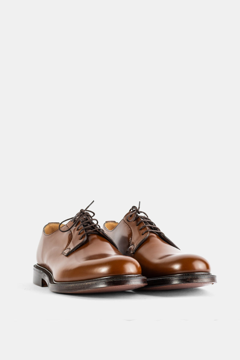 Derby whole cut en cuir polished binder Shannon sandalwood cognac