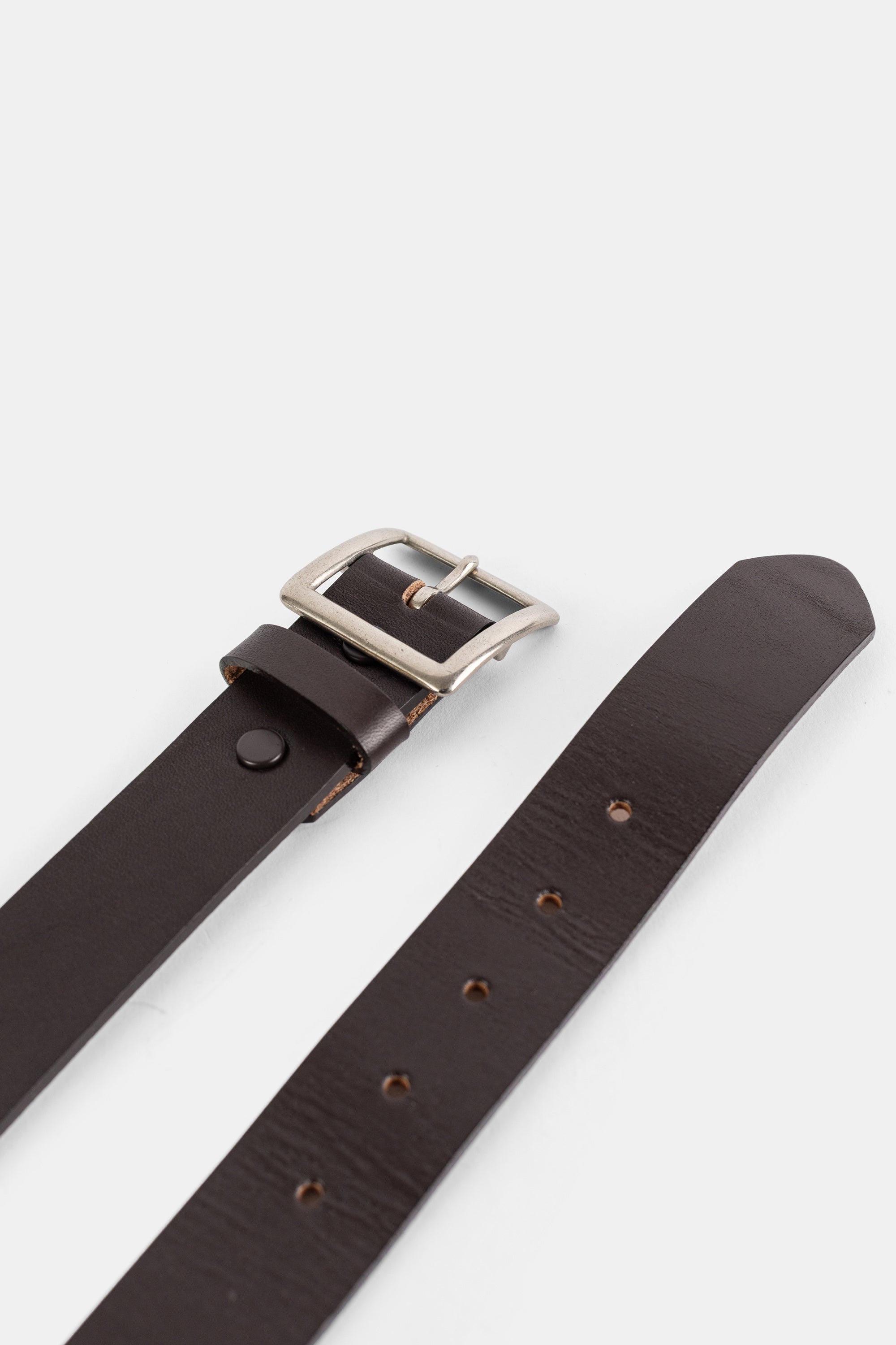 Brown leather Garrison belt Taiga Takahashi | Actuel B