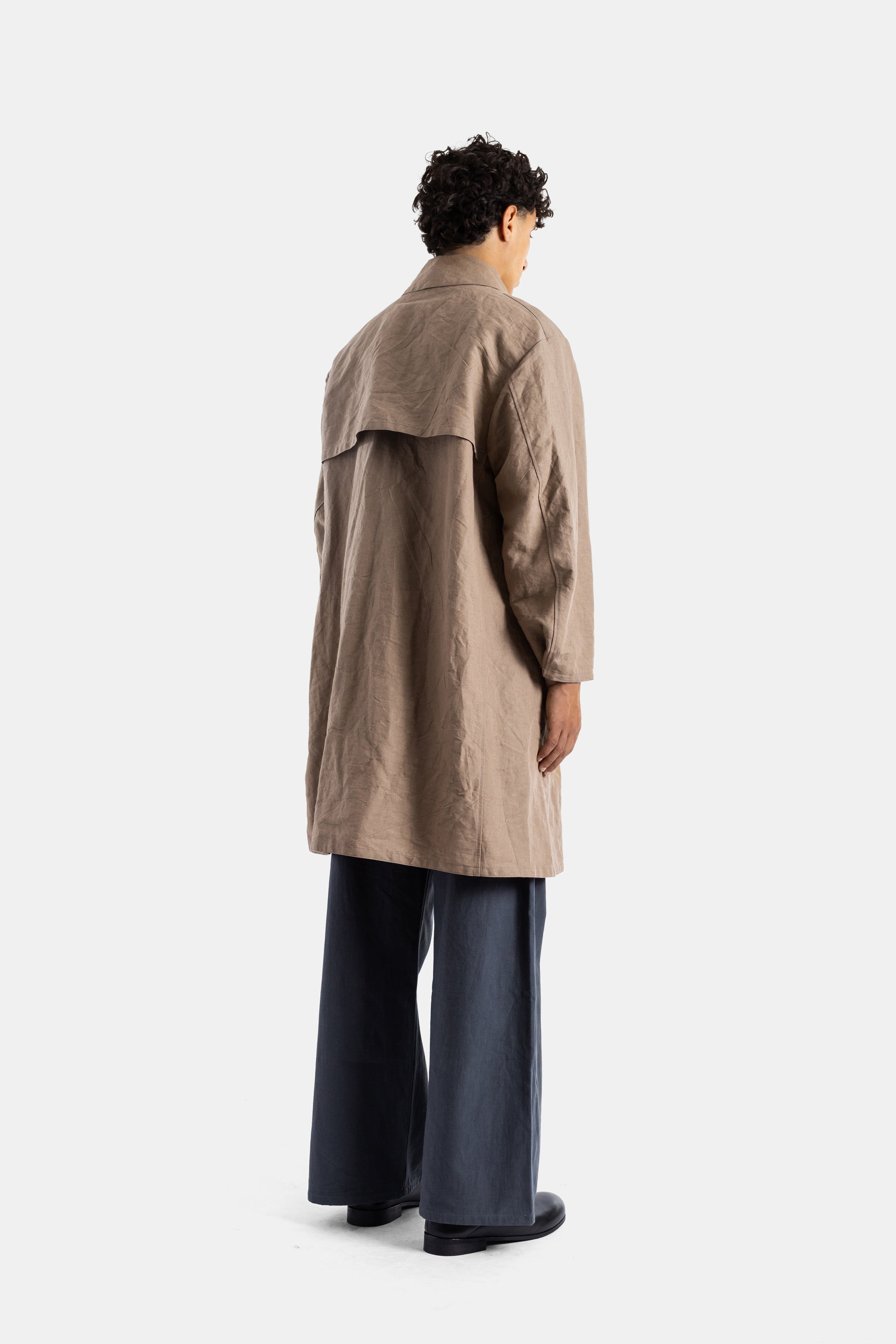 ロング和紙リネンベージュレインコート Lot 411 タイガタカハシ | Actuel B