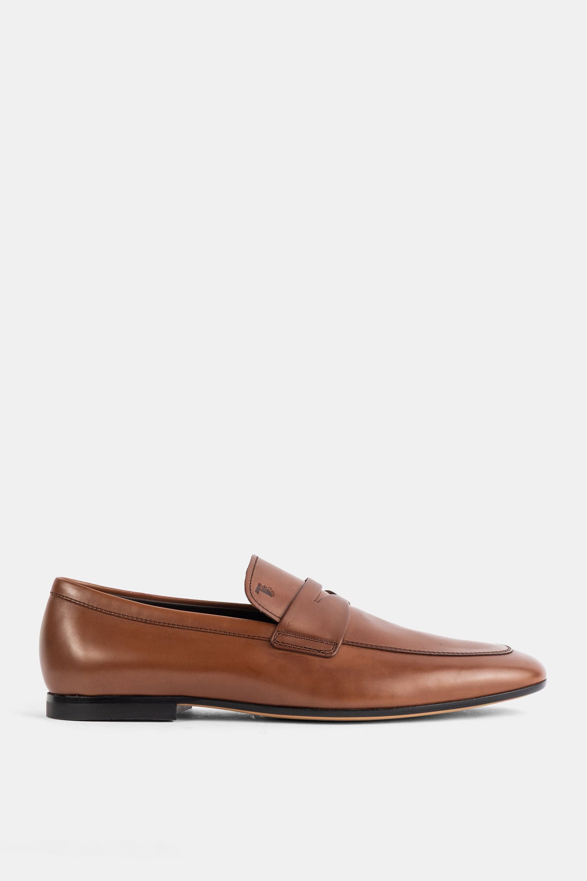 Brown Slip-On Loafers with Embossed Logo