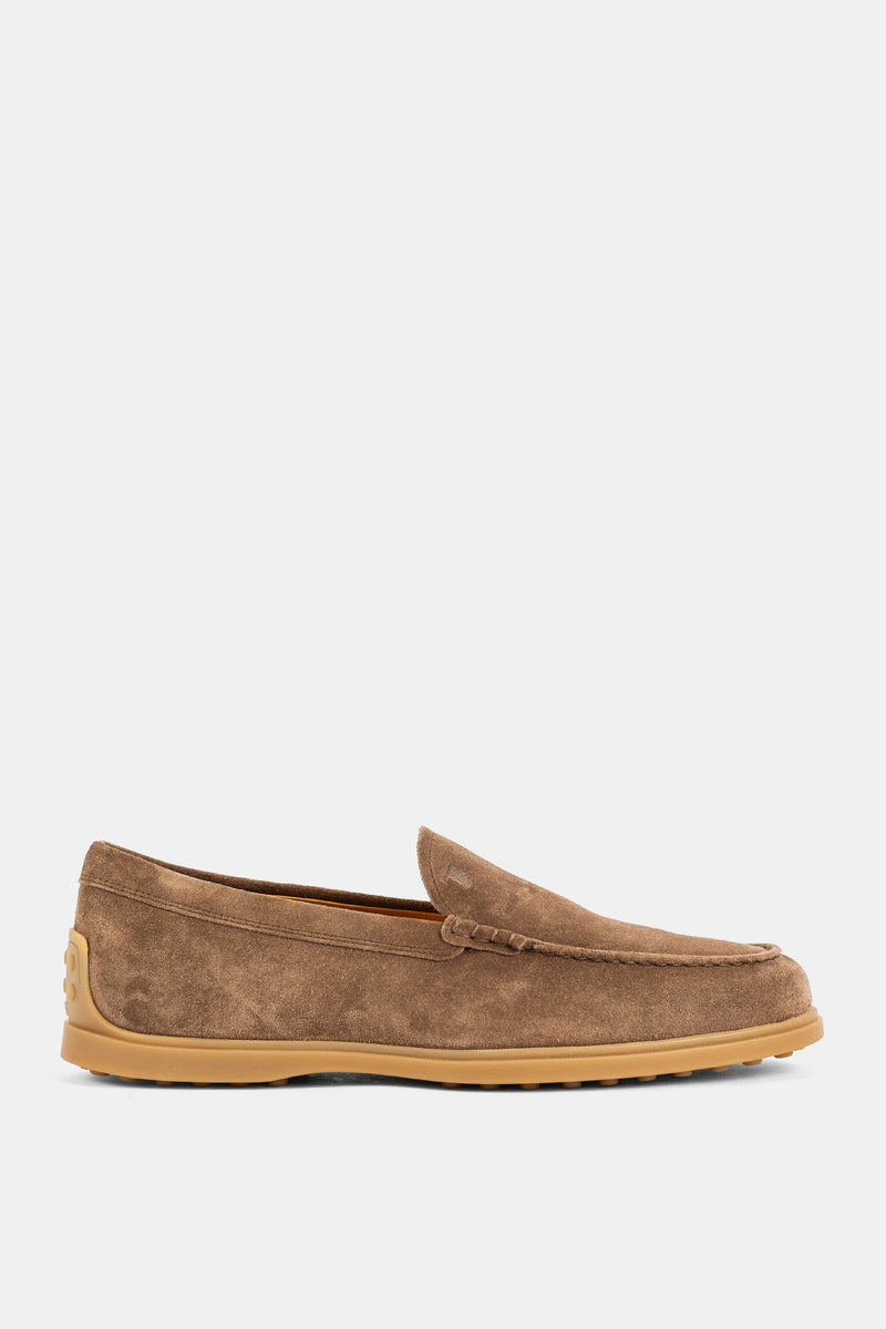 Mocassins en Daim Marron avec Semelle Gomme