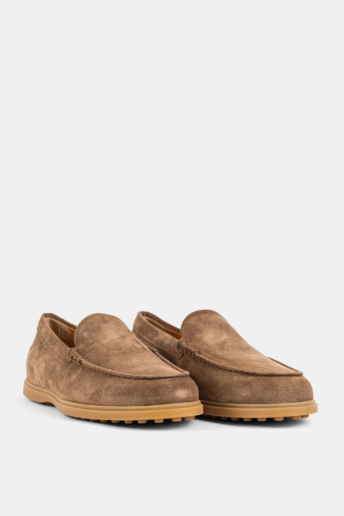 Mocassins en Daim Marron avec Semelle Gomme