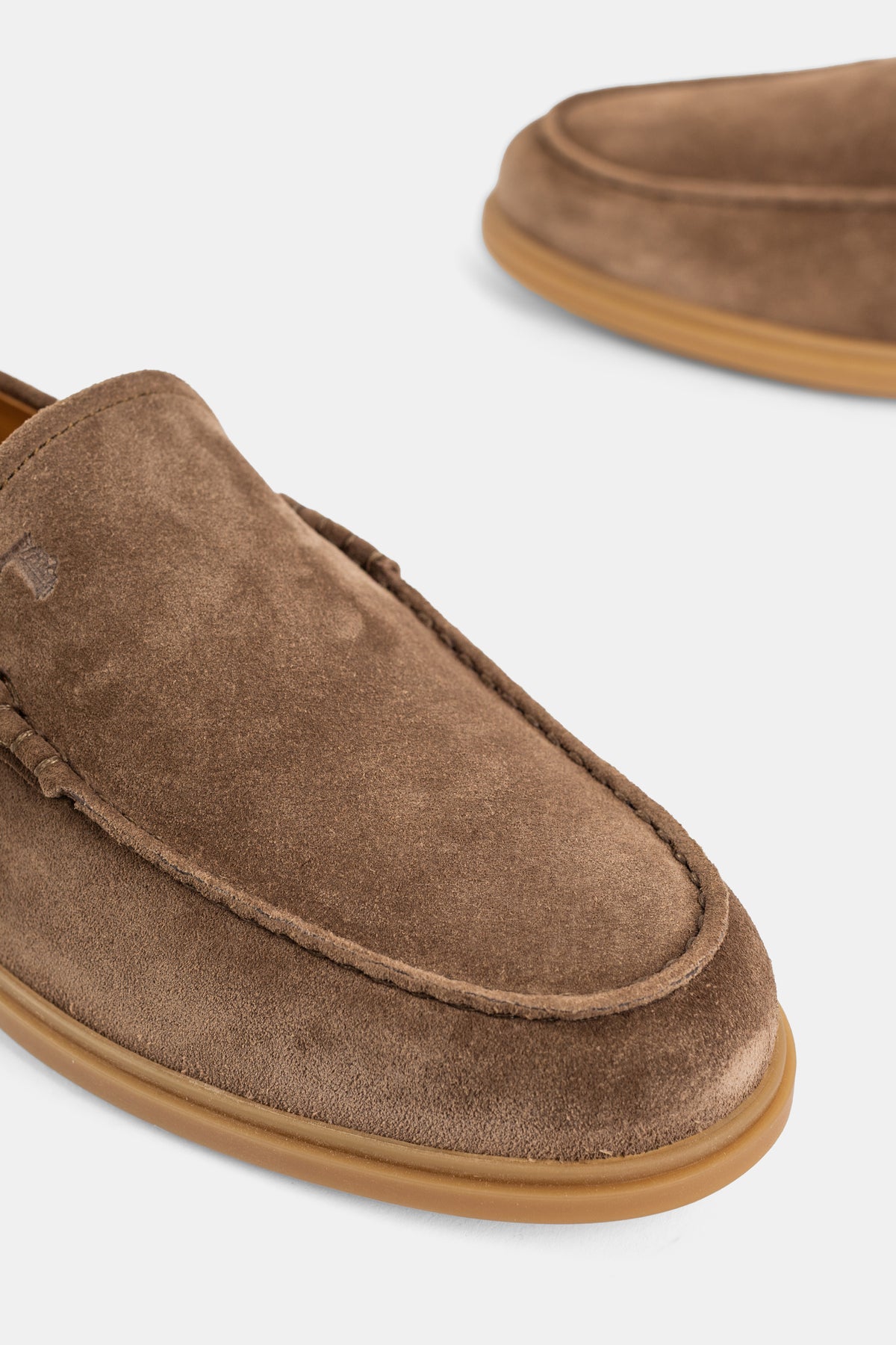 Mocassins en Daim Marron avec Semelle Gomme