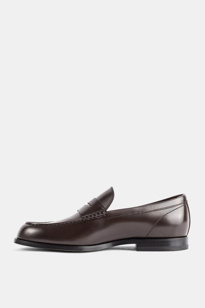Dark Brown Polished Leather Loafer