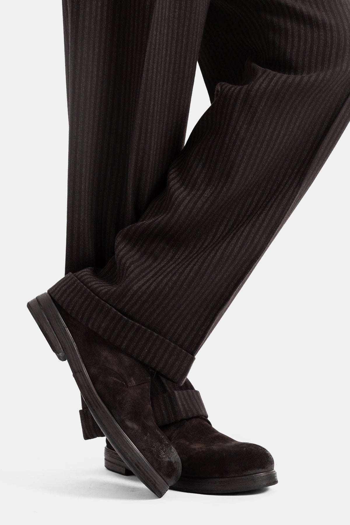 Pantalon de travail Lot.201 rayé brun à revers