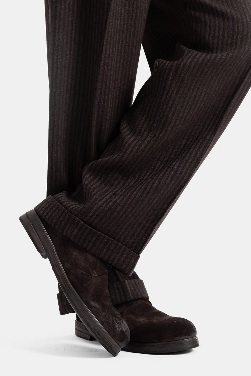 Pantalon de travail Lot.201 rayé brun à revers