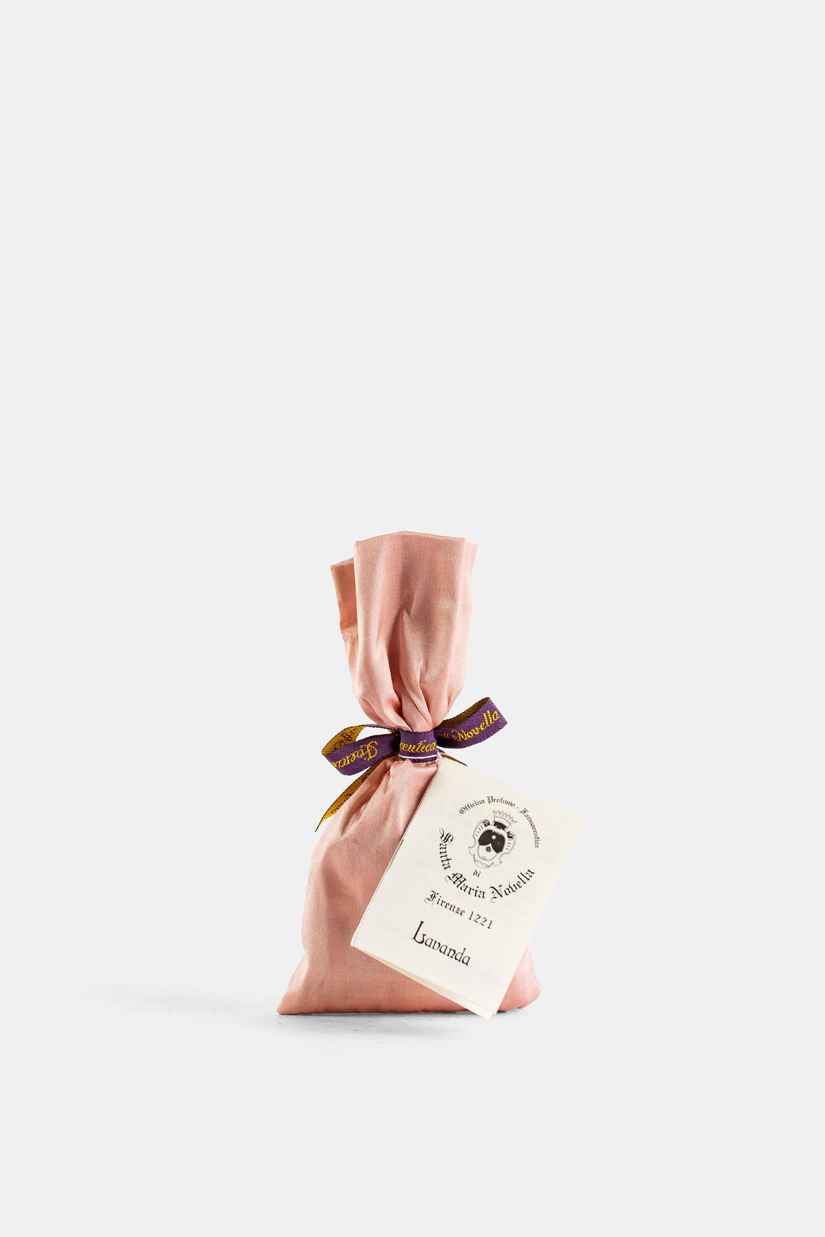 Santa Maria Novella silk lavender sachet nude pink 30g embroidered ribbon Firenze 1221 home diffuser luxury