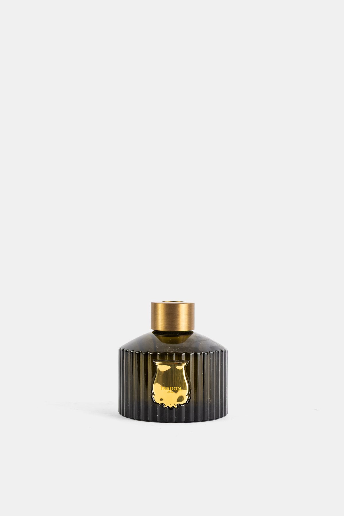 Trudon Diffusor Spiritus Sancti 350ml geriffeltes Rauchglas Yakusugi Goldmessingkragen