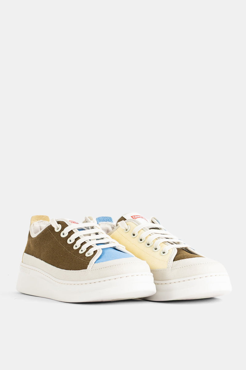 Sneakers Runner Up en toile kaki colorblock
