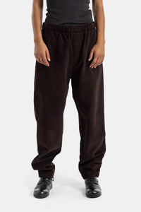 Casey Casey Pantalon Jog Ah coupe ample taille élastiquée en velours côtelé marron foncé femme