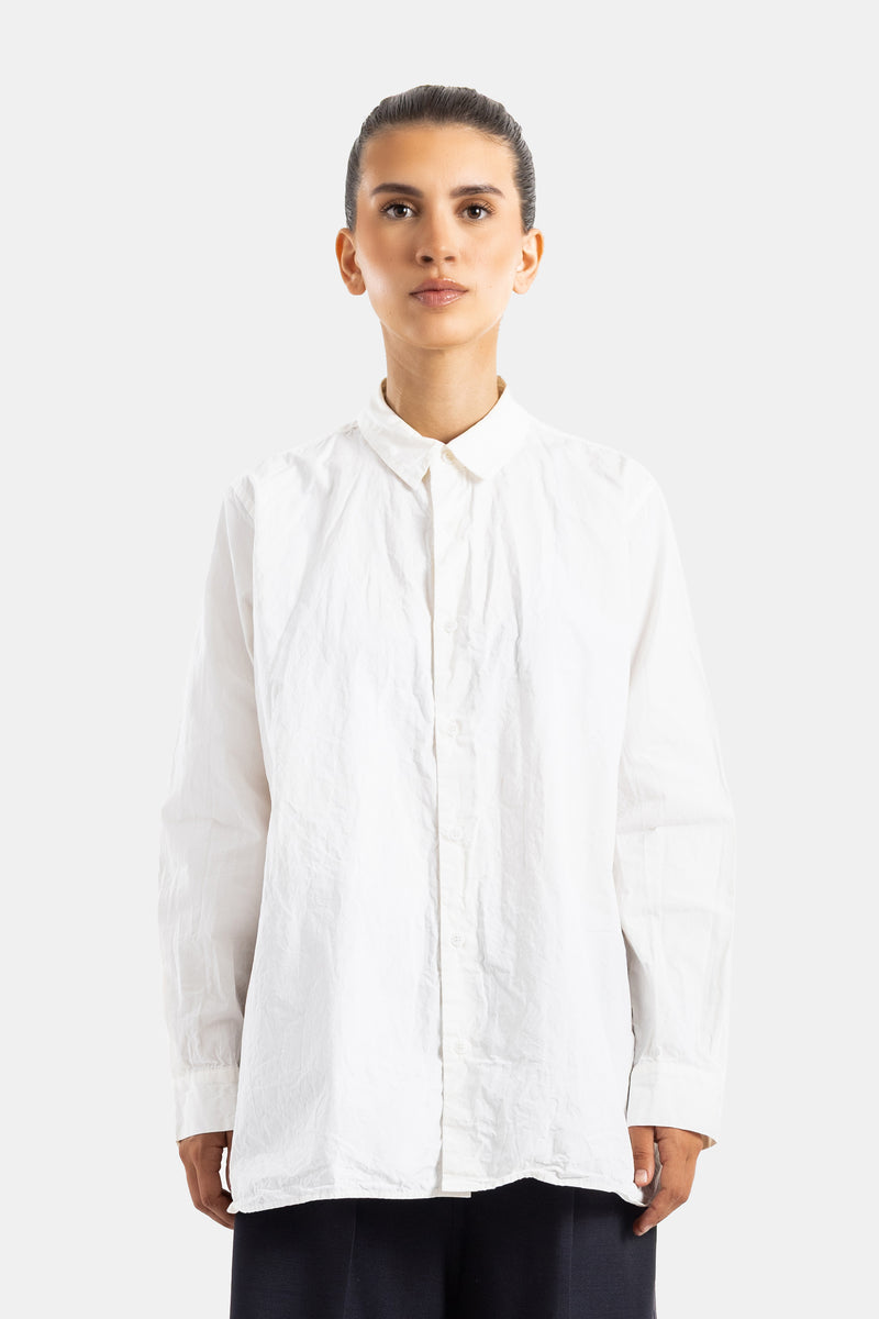 Casey Casey chemise Clothilde oversize col classique manches longues en coton froissé blanc femme