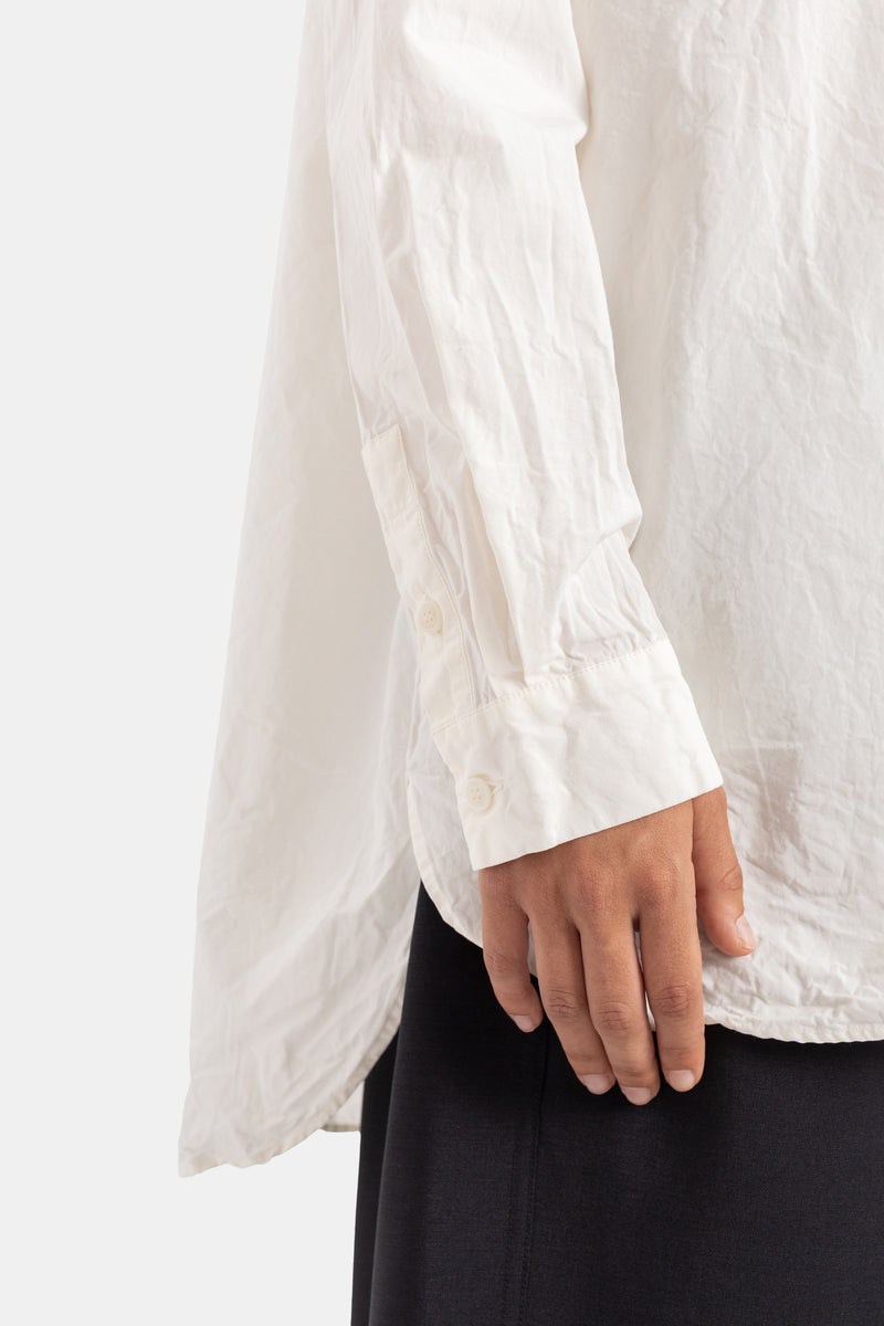 Casey Casey chemise Clothilde poignet manchette boutonnée coton froissé blanc détail couture ajustement femme
