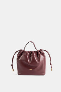 Bolso Icons de piel fruncida burdeos - O/S