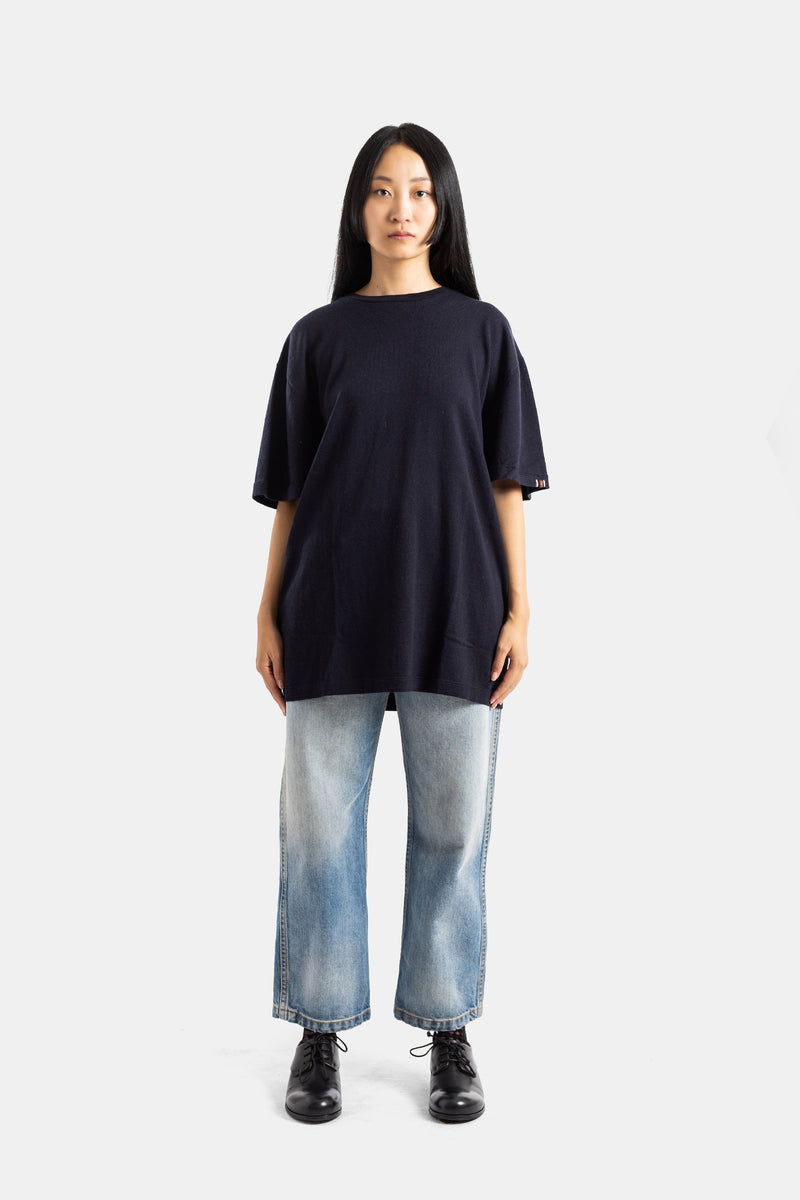 N°269 Rik - T-shirt oversize en cachemire bleu marine