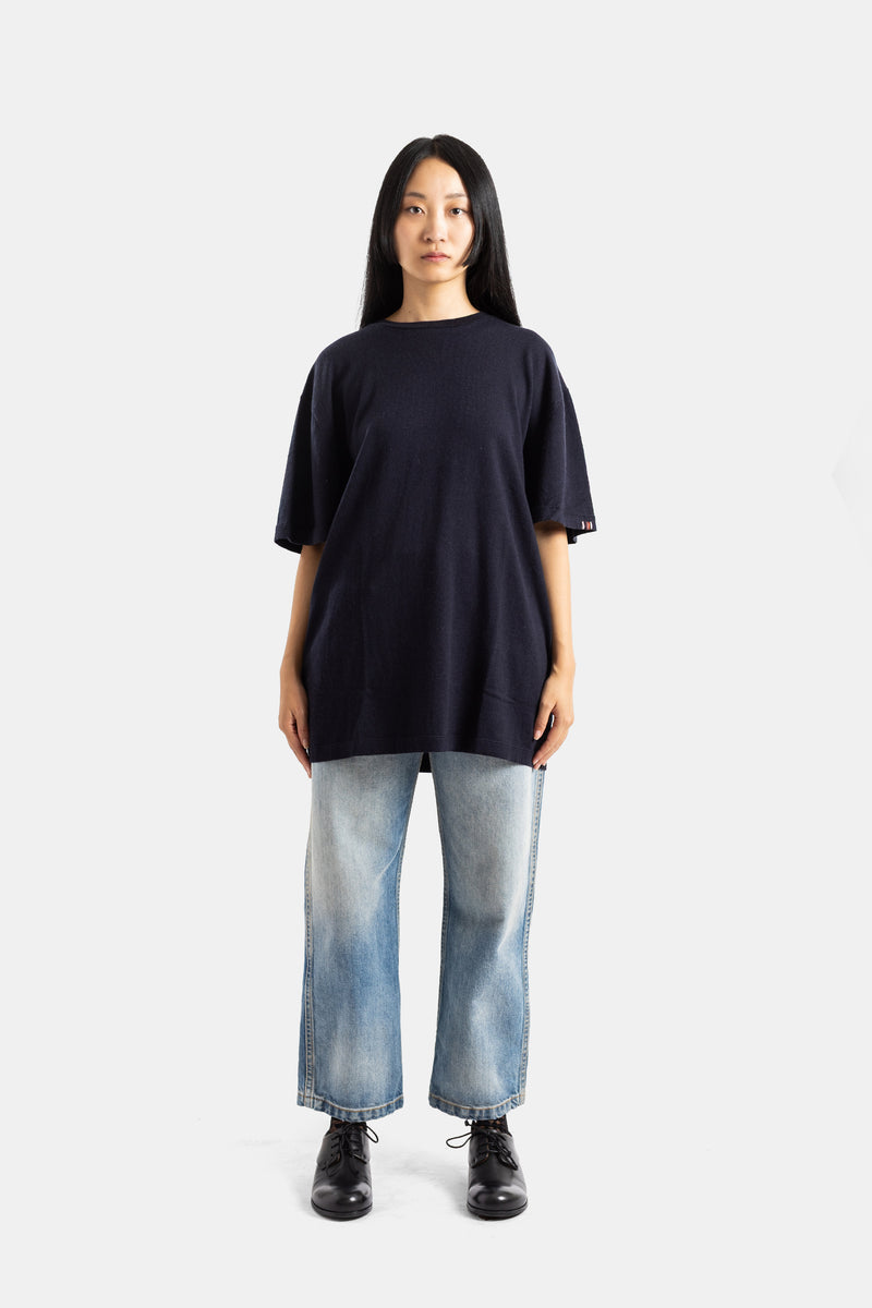 N°269 Rik - T-shirt oversize en cachemire bleu marine