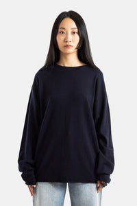 N°347 Aries - Oversized trui van marineblauw kasjmier - Taille Unique