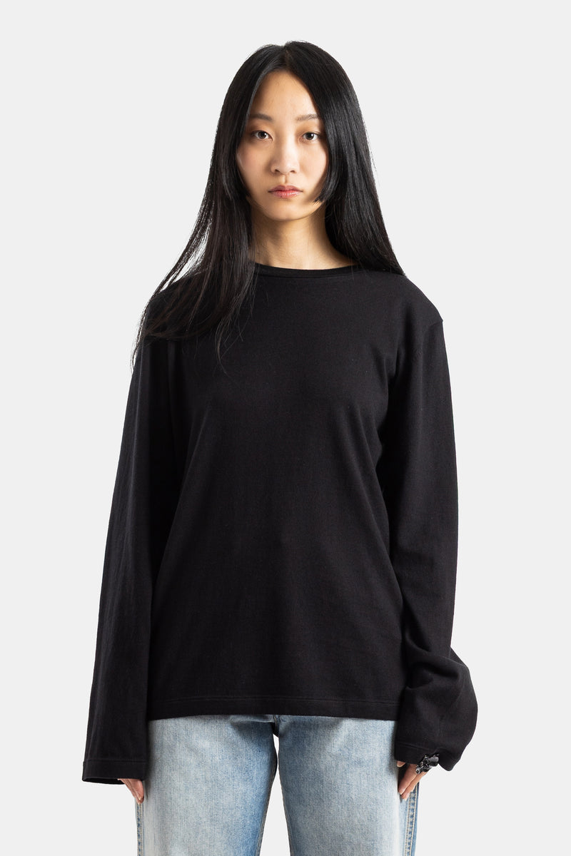 N°500 Jones - T-shirt manches longues en cachemire noir