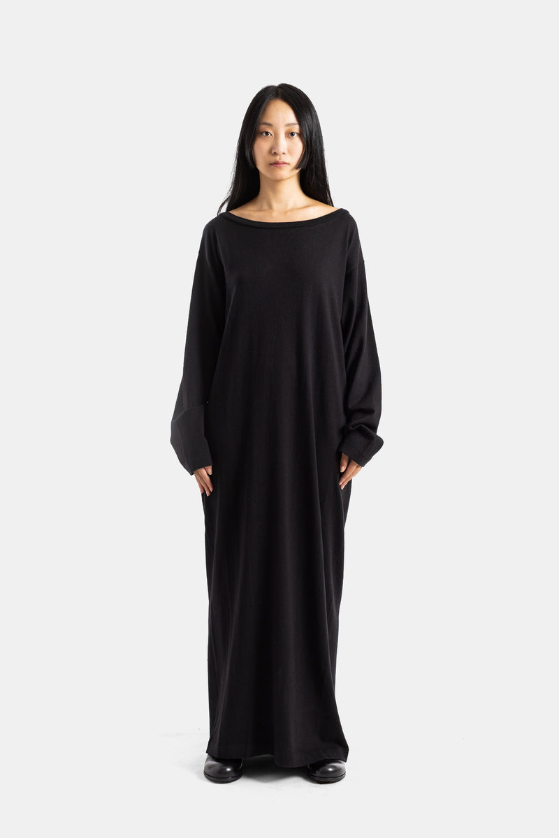N°503 Pillar - Robe longue en cachemire noir