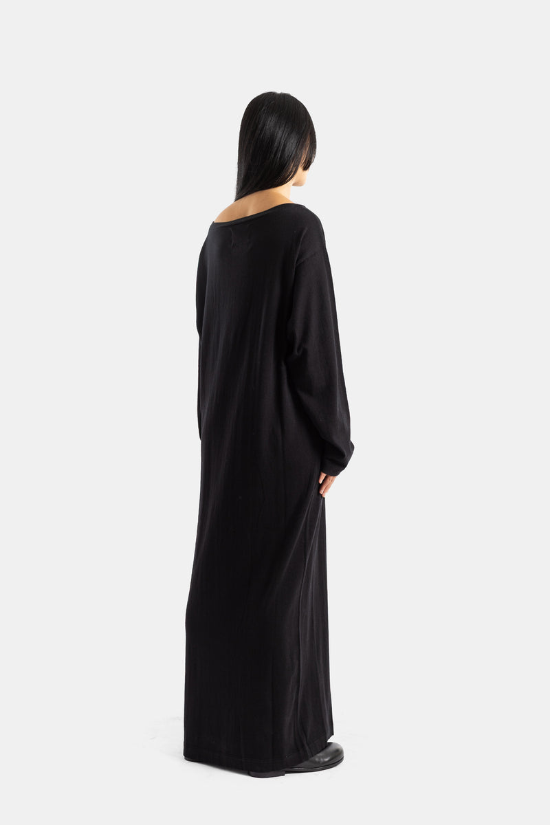 N°503 Pillar - Robe longue en cachemire noir