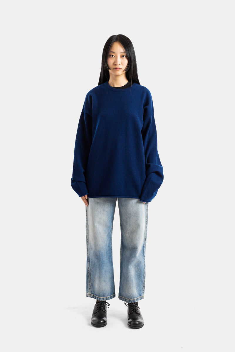 N°493 Paolo - Pull oversize en cachemire bleu roi