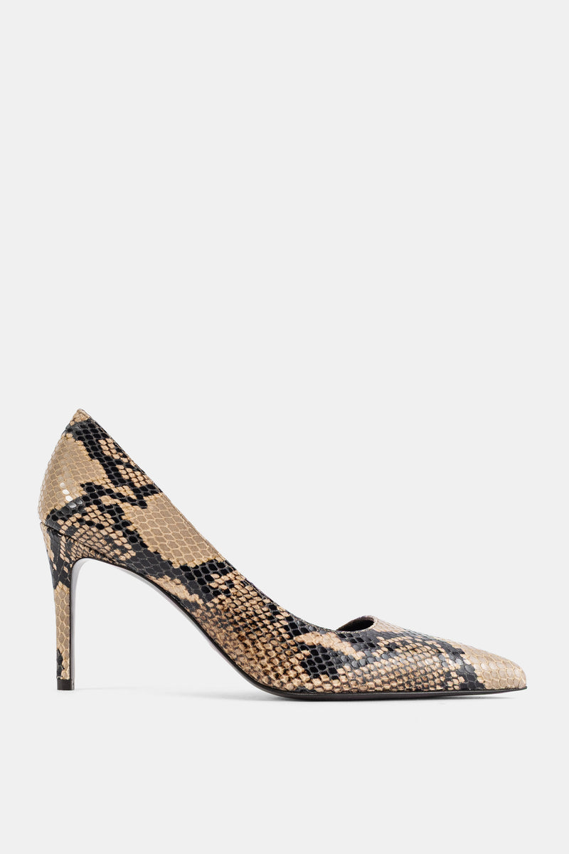 Khaite escarpins Jett d'Orsay 85 en cuir imprimé python taupe et noir à talon aiguille pointu