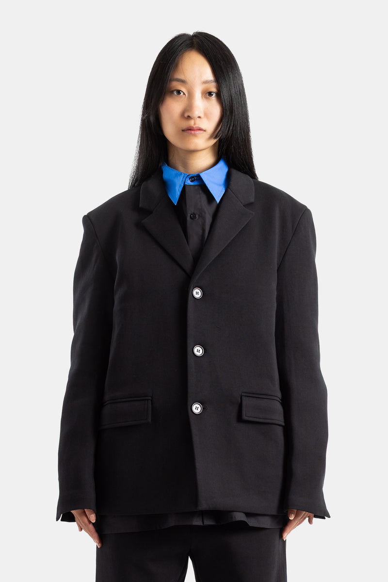 Blazer oversize en jersey noir
