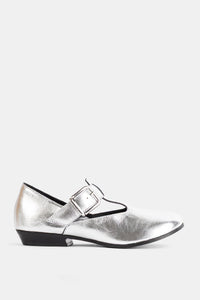 Babies Salome aus silbernem Metallic-Leder - EU 36