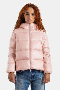 Korte roze doudoune met capuchon Feligule - 3