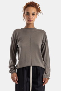 Oversize-Pullover Level in Taupe mit offenem Saum - S