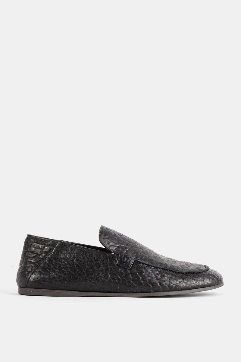Mocassins souples en cuir grainé noir