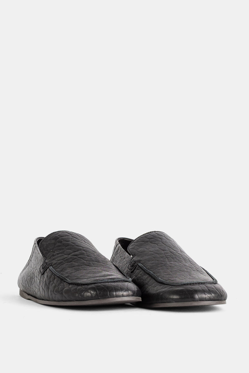 Mocassins souples en cuir grainé noir