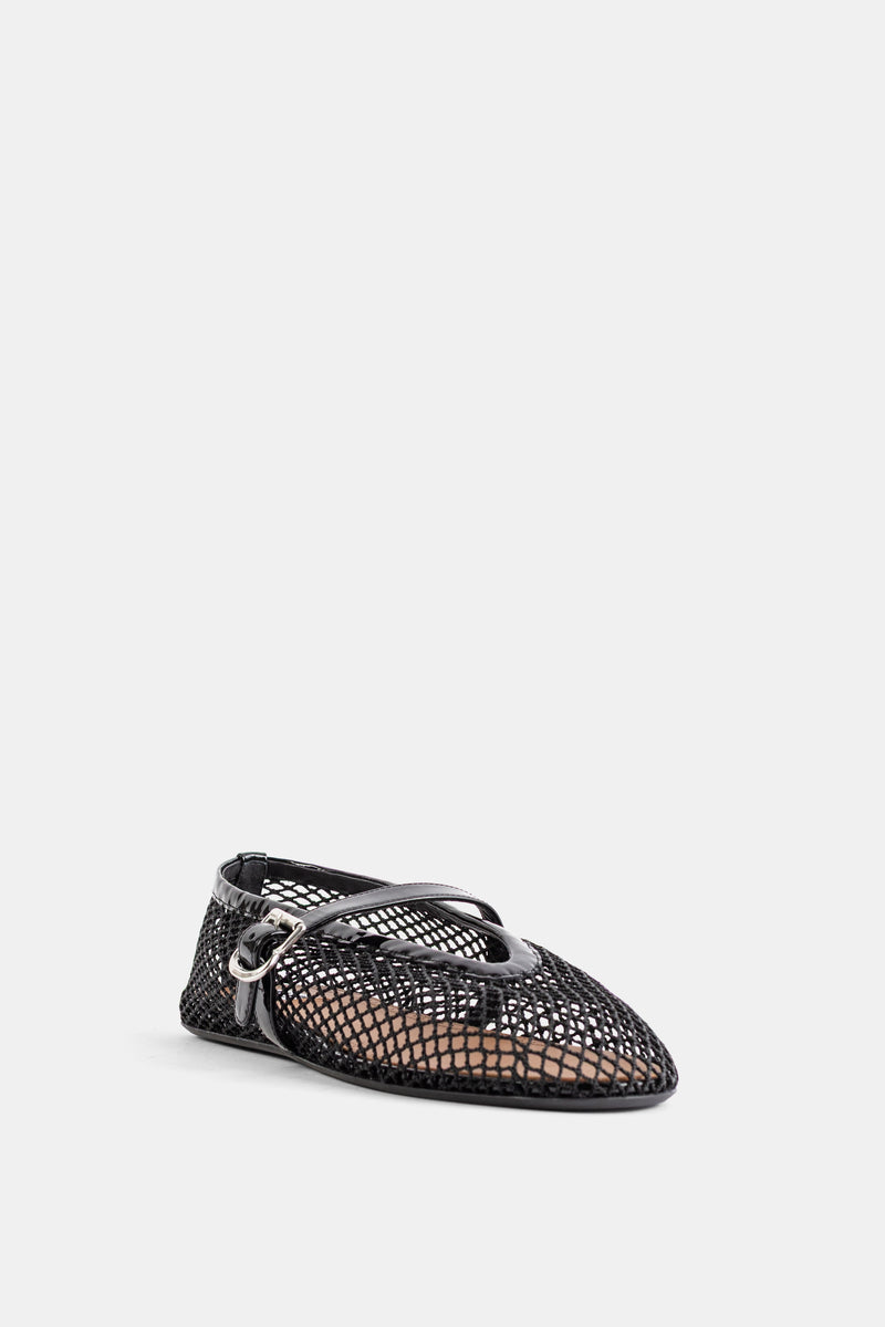 Ballerines Ballet Flats cuir bride noir