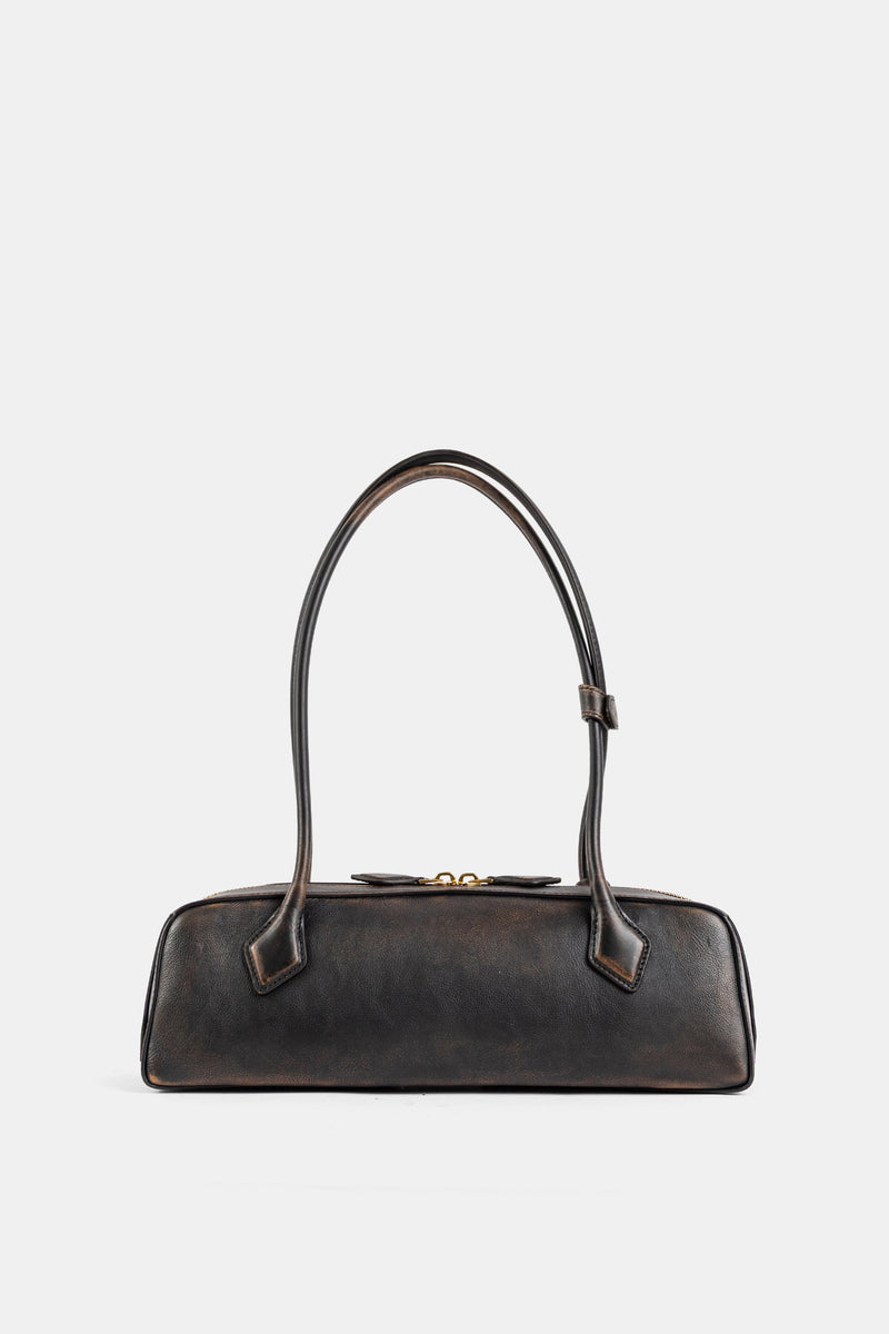 Sac à main Medium cuir ébène marron