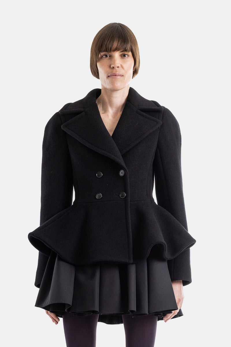 Veste Peplum en tweed minuit