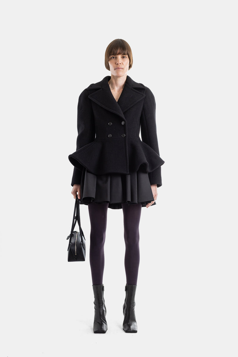 Veste Peplum en tweed minuit