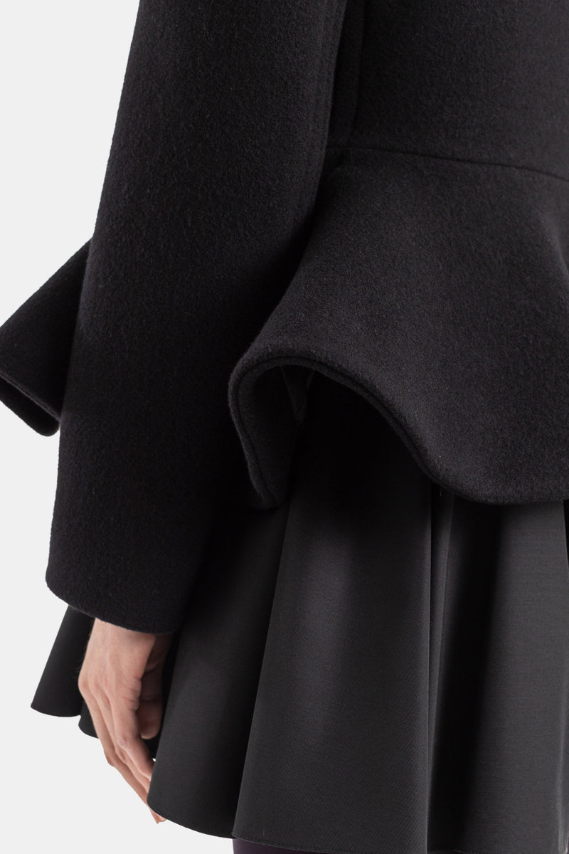 Veste Peplum en tweed minuit