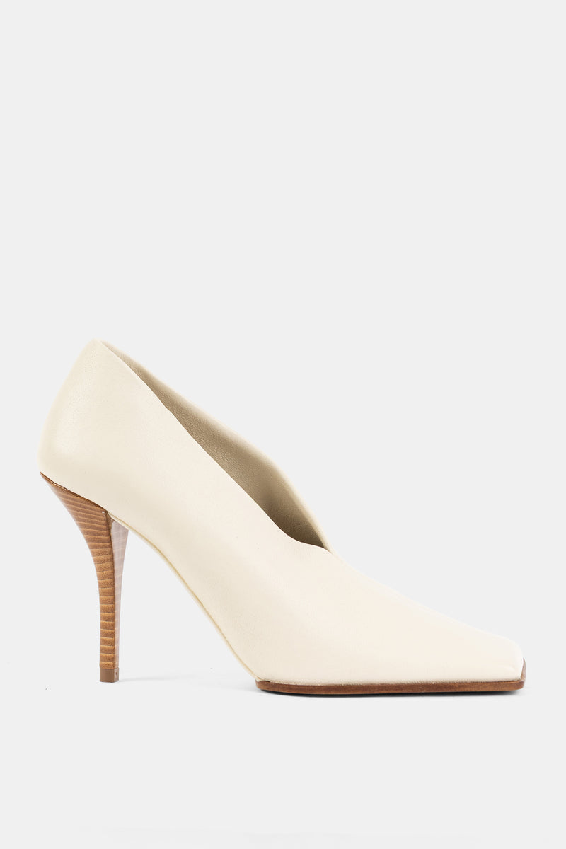 Escarpins Pumps 90 talon aiguille cuir argile beige