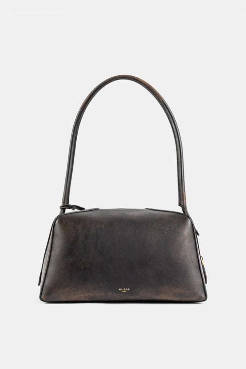 Sac Le Bouledogue en cuir patiné marron