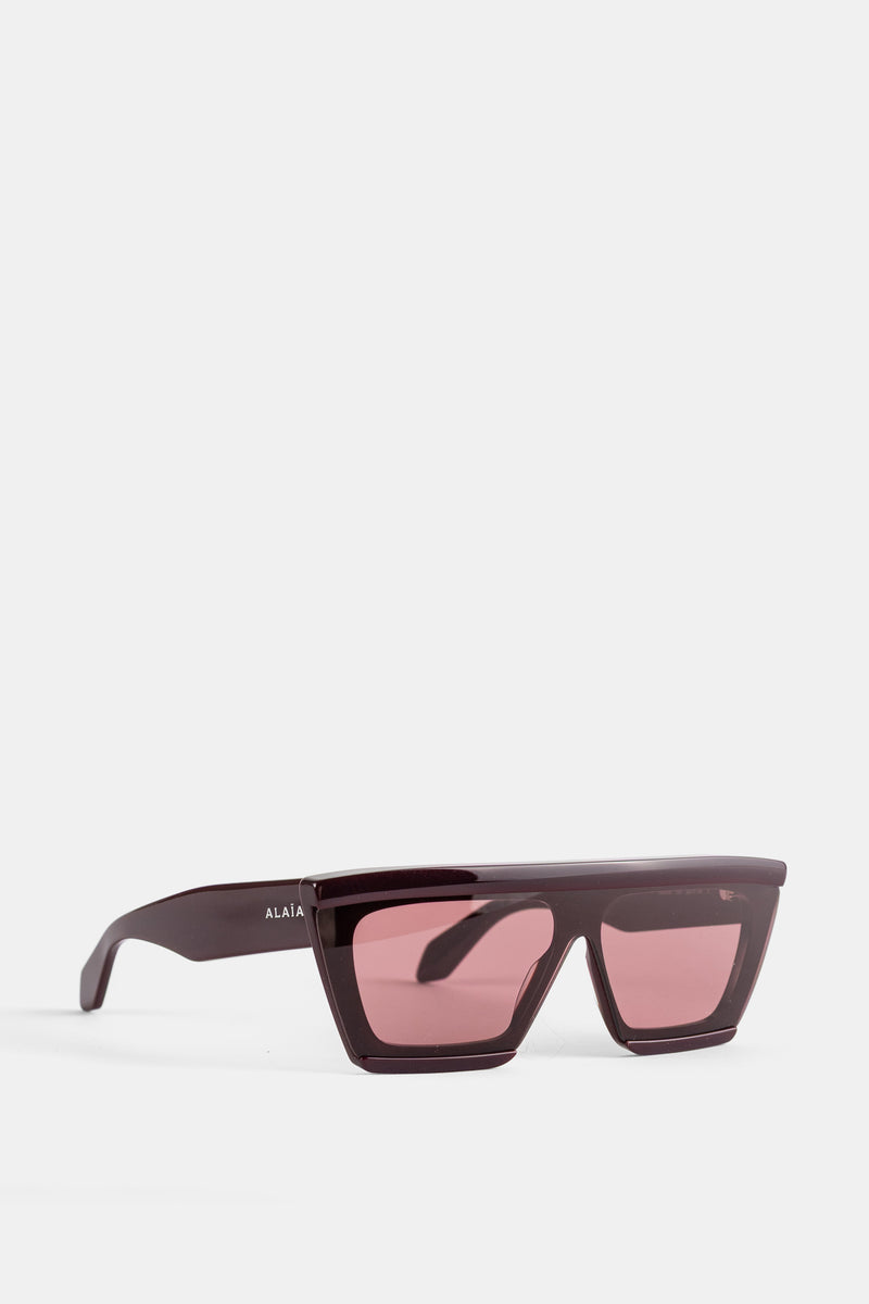 Lunettes de Soleil Mask en Acétate Bordeaux Verres Roses