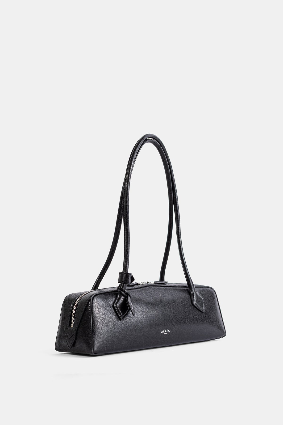 Sac épaule Le Teckel Medium en cuir de chèvre noir