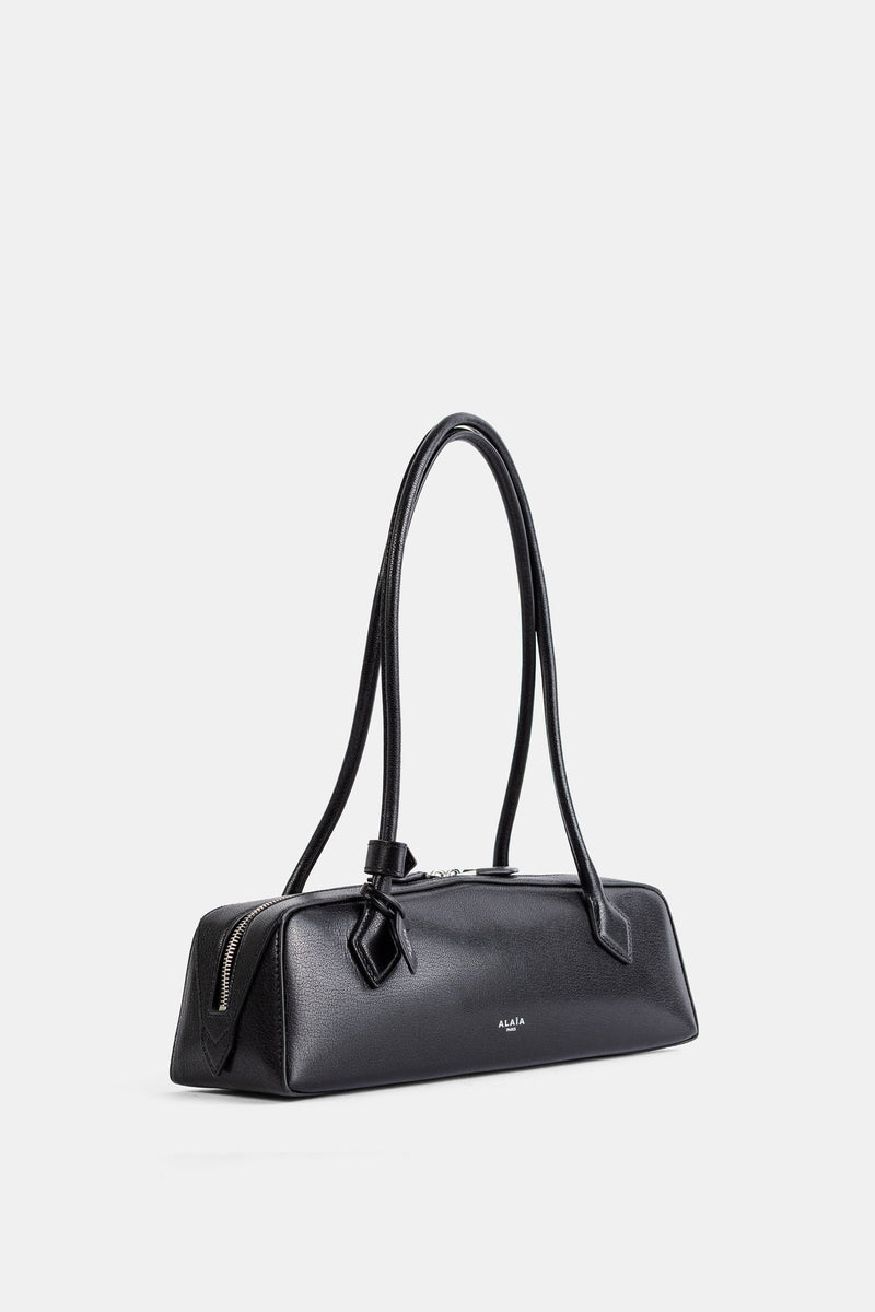 Sac épaule Le Teckel Medium en cuir de chèvre noir