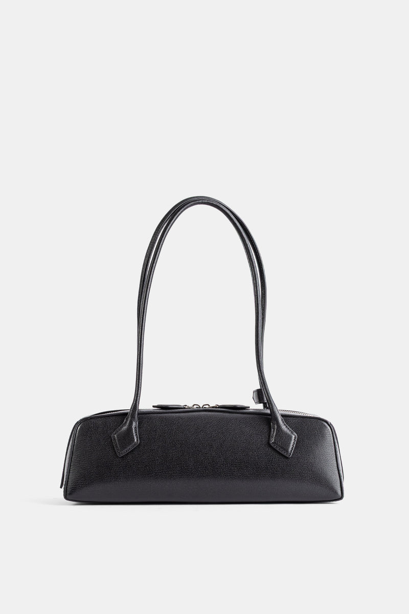 Sac épaule Le Teckel Medium en cuir de chèvre noir