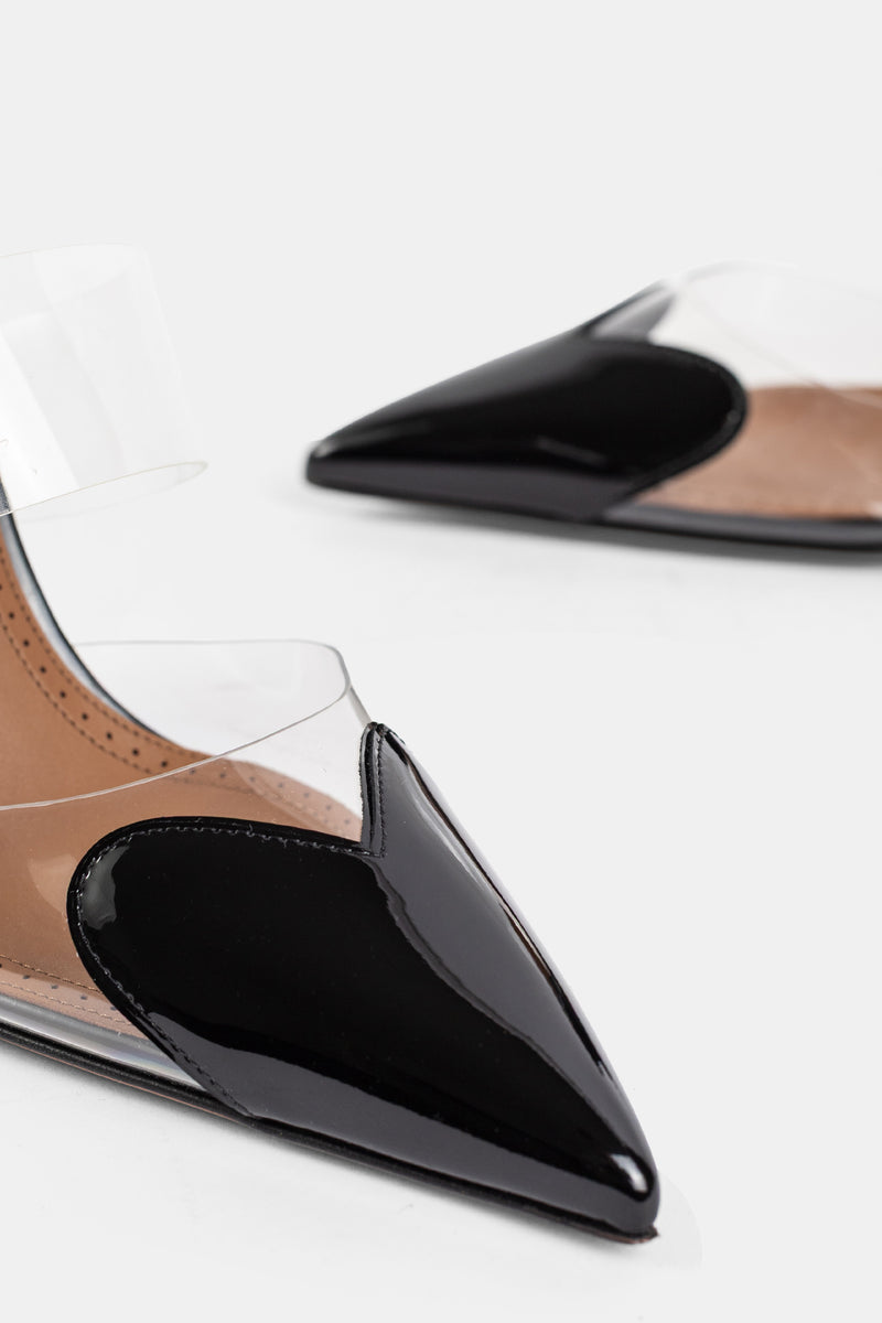 Mules Wedge Mules 90 talon compensé cuir noir