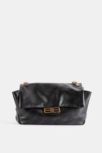 Borsa a tracolla Darling Medium in pelle di vitello nera - O/S